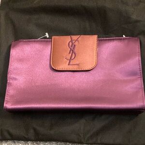 Yves Saint Laurent Purple Satin Clutch Bag
